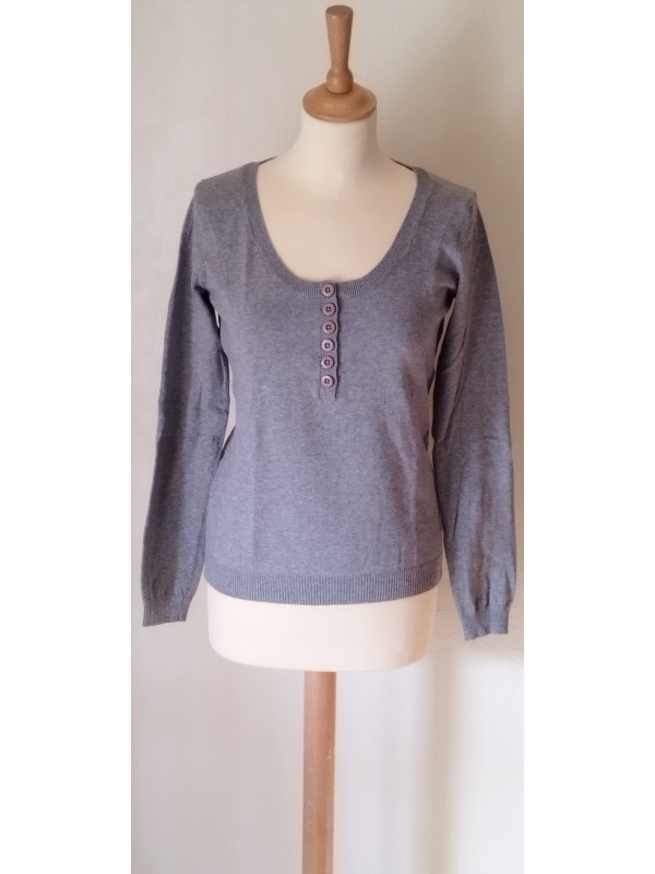 LA REDOUTE - Pull gris...