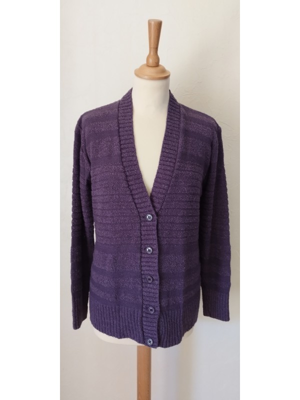 Gilet cardigan violet 2...