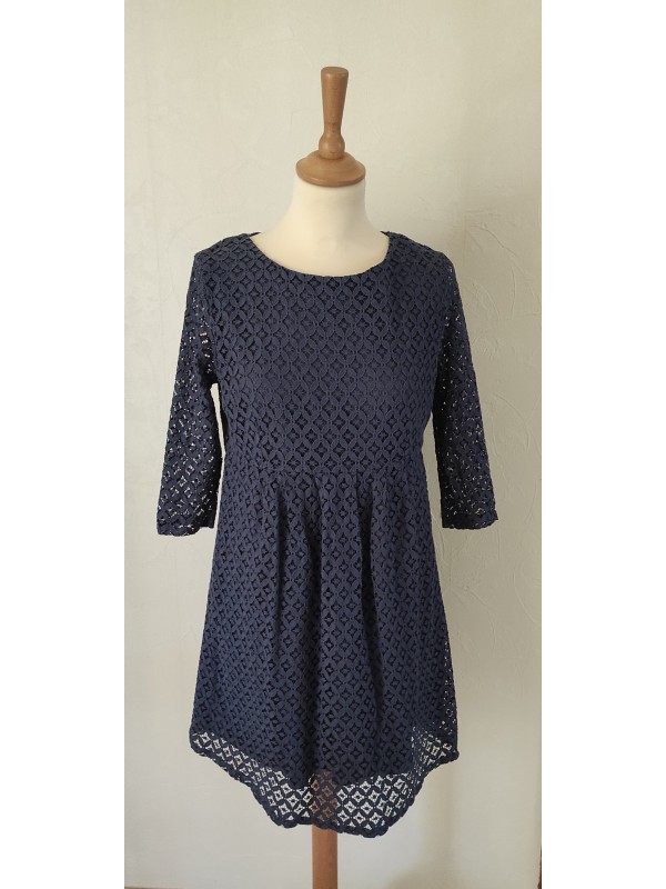 COLLINE - Robe bleue dentelle