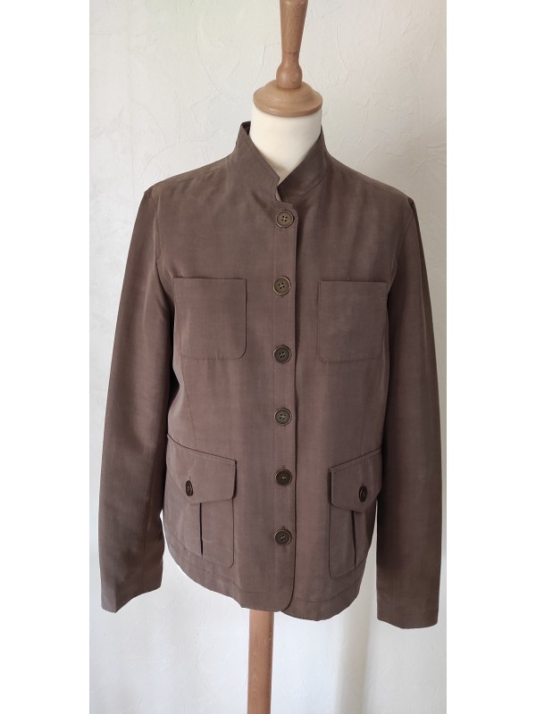 BREAL - Veste marron col mao