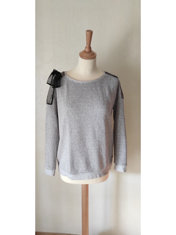 BONOBO - Pull gris argent...