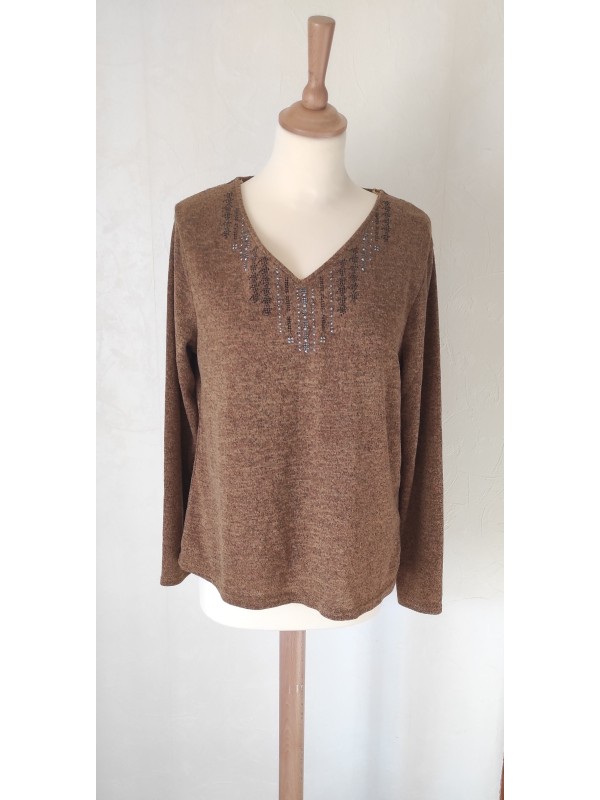 Pull léger moutarde chiné...