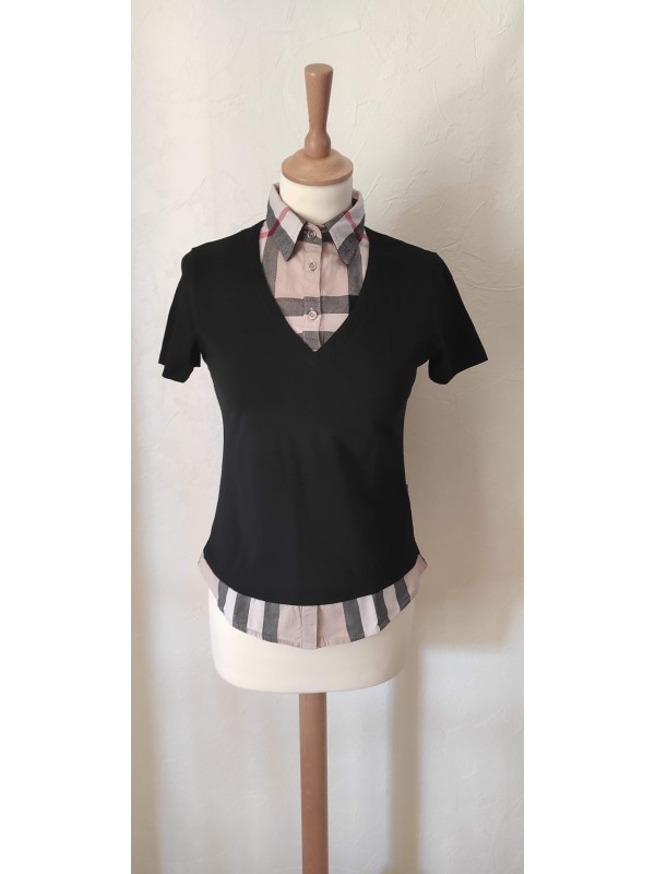 BURBERRY - T-shirt col chemise