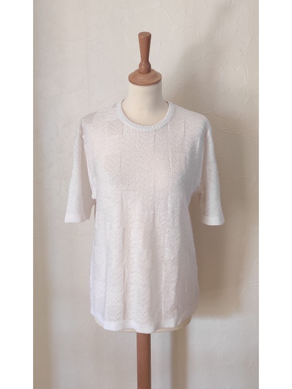 Pull léger blanc manches...