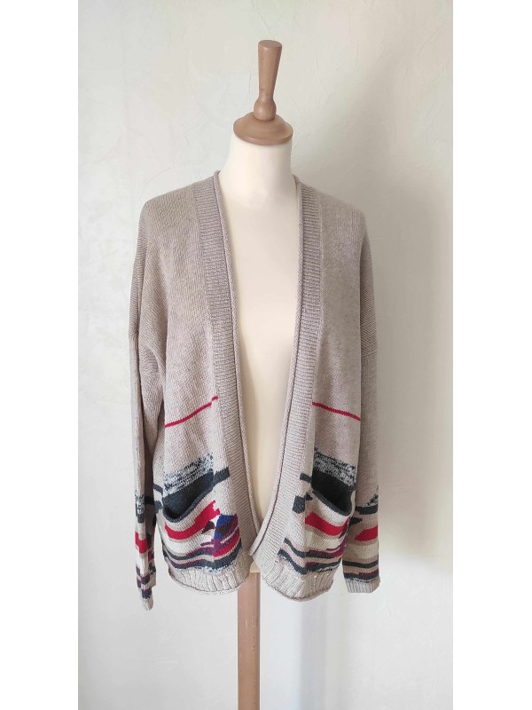 Gilet ouvert vintage en laine