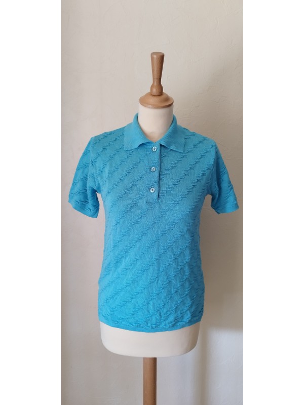 ELEANE - Polo vintage bleu...