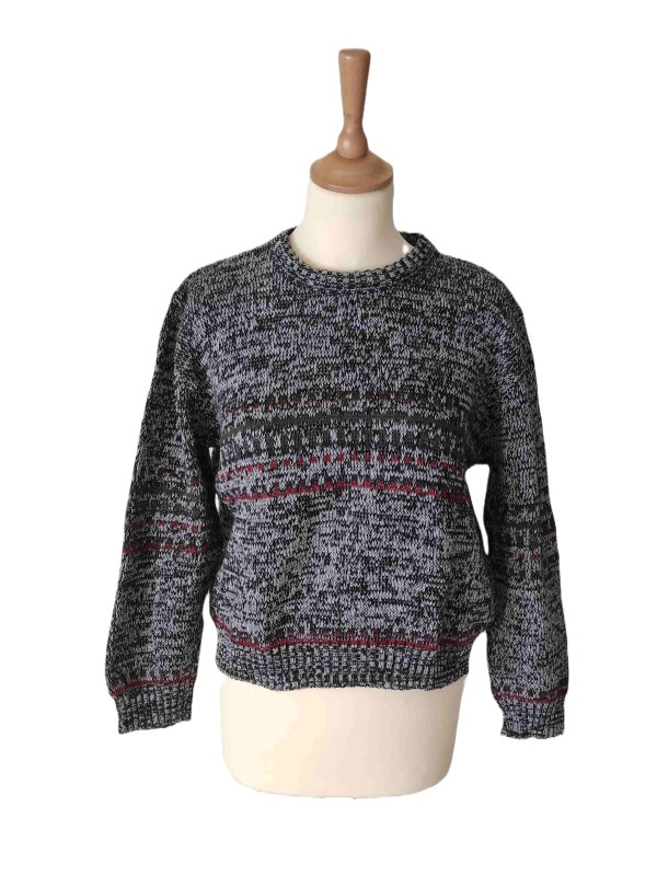 EXLAN - Pull vintage gris...