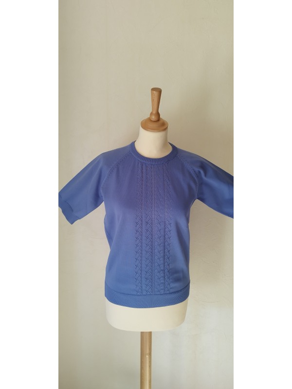 Pull bleu vintage en maille...
