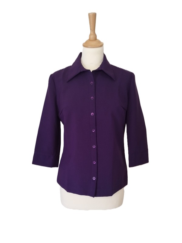 Chemise manches 3/4 violet